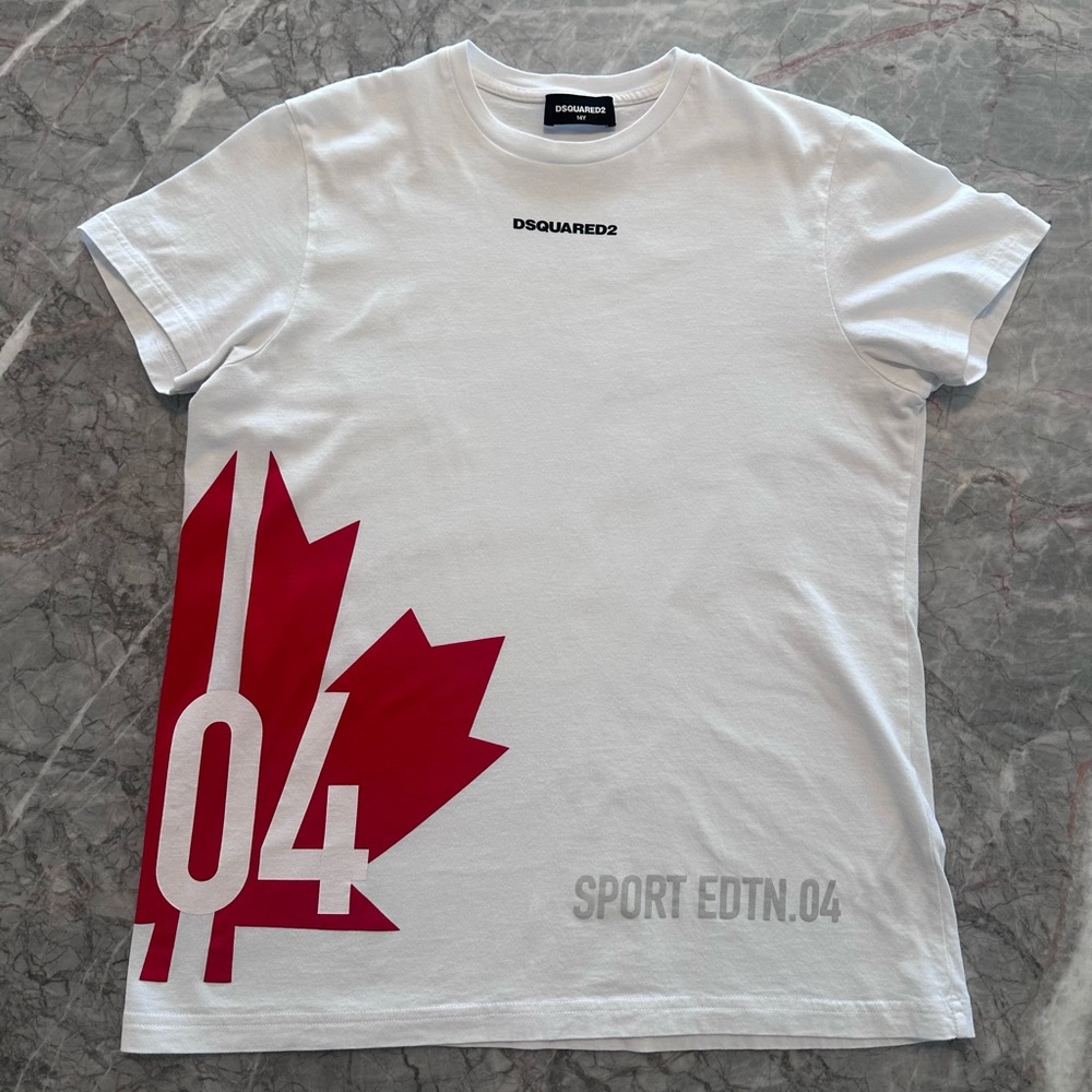 DSQUARED2 White T-Shirt with Black Logo